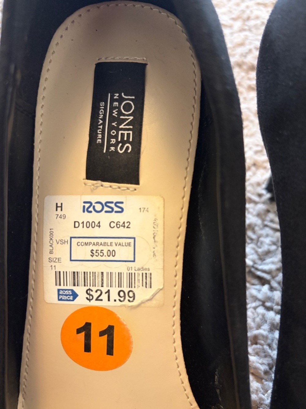 Jones New York Black Pointed-Toe Pumps with Silver Buckle - Picture 2 of 5